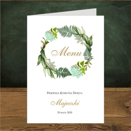 Menu otwierane zielony ogród