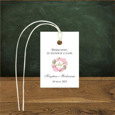 Zawieszki na prezenciki romantyczny różowy piwonie